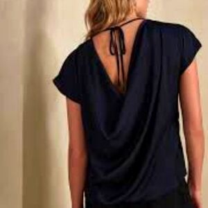 Banana Republic Cowl-Back Blouse, Blue Size XL